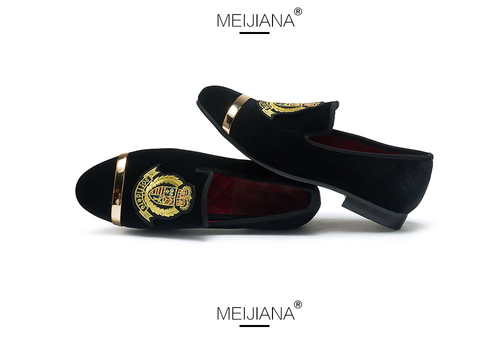 MEIJIANA Brand Comfortable Breathable Fashion Men Shoes Spring and Autumn Wedding Shoes Embroidery Men's Loafers