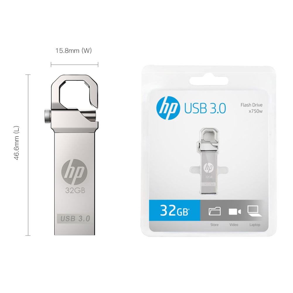 HP usb 3.0 flash drive Keychain pen drive 16GB 32GB 64GB 128GB Metal pendrive Card Memory Stick flashdrive u disk on Key