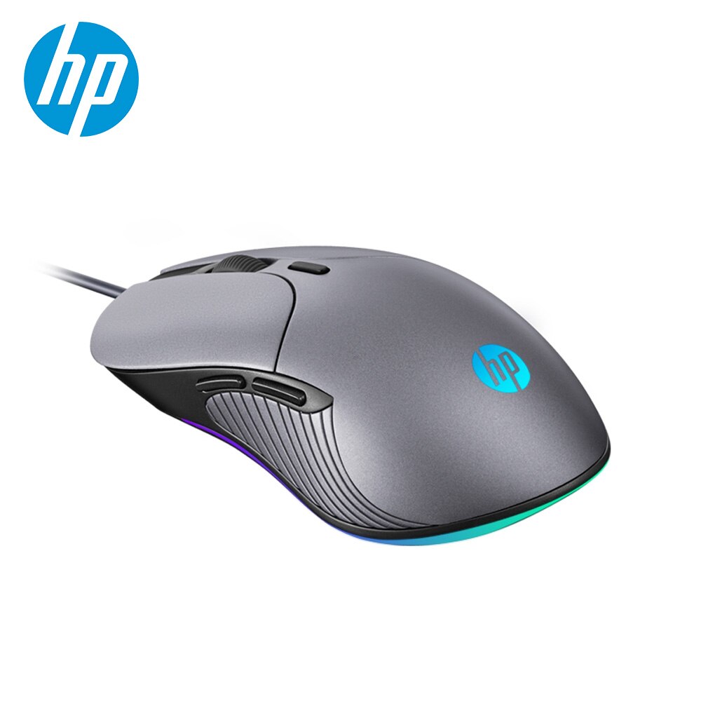 HP Professional Gaming Mouse 6400 4800 3200 2400 DPI RGB Wired Colorful Silent Macro Ergonomic Mice Computer PC Gamer for LOL CS