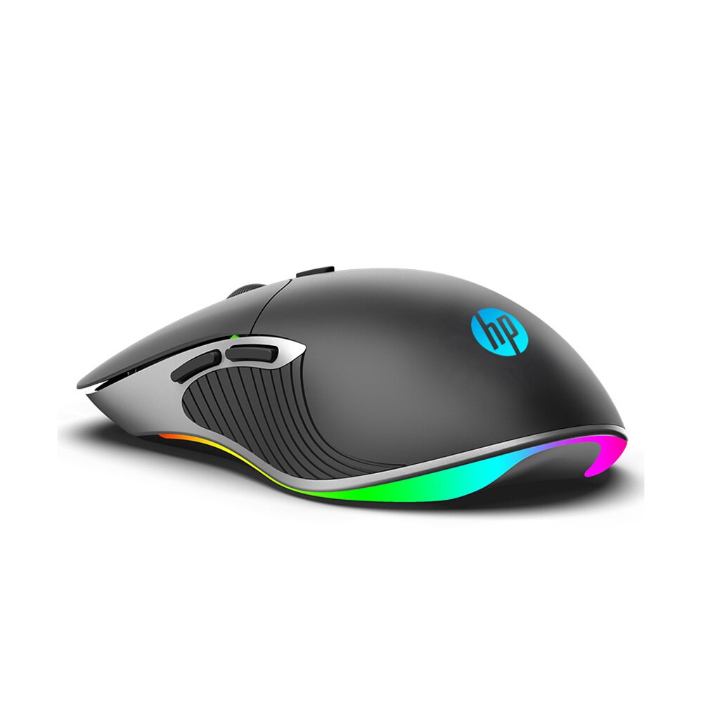 HP Professional Gaming Mouse 6400 4800 3200 2400 DPI RGB Wired Colorful Silent Macro Ergonomic Mice Computer PC Gamer for LOL CS