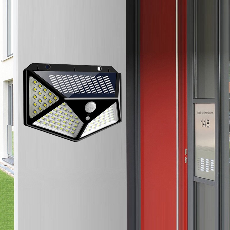 1/2/4Pcs Solar Power Light 100 LED Solar Wall Lamp with PIR Motion Sensor IP65 Waterproof Solar Lamps for Garden Decoration Hot