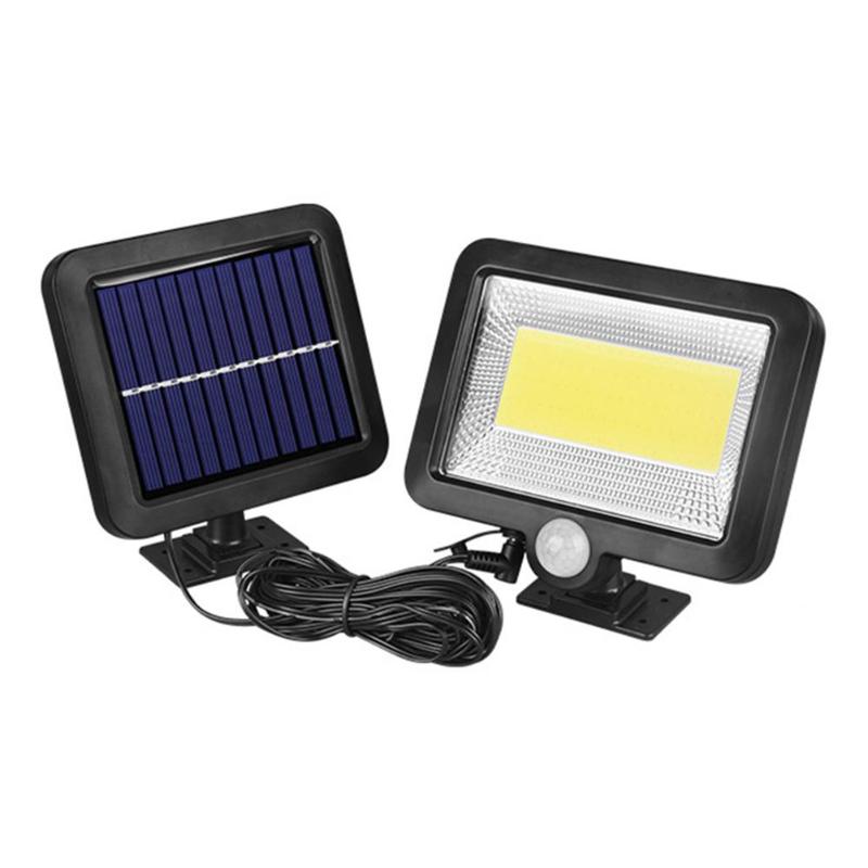 COB 100LED Solar Light Outdoor Solar Lamp PIR Motion Sensor Waterproof Street Light Powered Sunlight Path Night Lighting