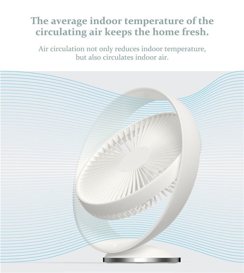 XIAOMI 3life Desktop Fan Air Circulation Rechargeable Electric Fan Natural Wind USB Rechargeable Table Fan