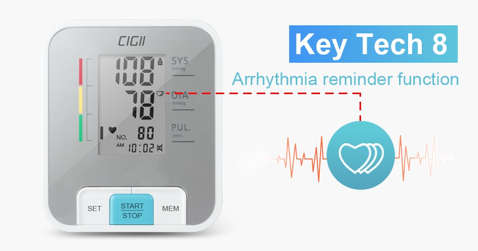 Cigii Home health care Pulse measurement tool Portable LCD digital Upper Arm Blood Pressure Monitor 1 Pcs Tonometer