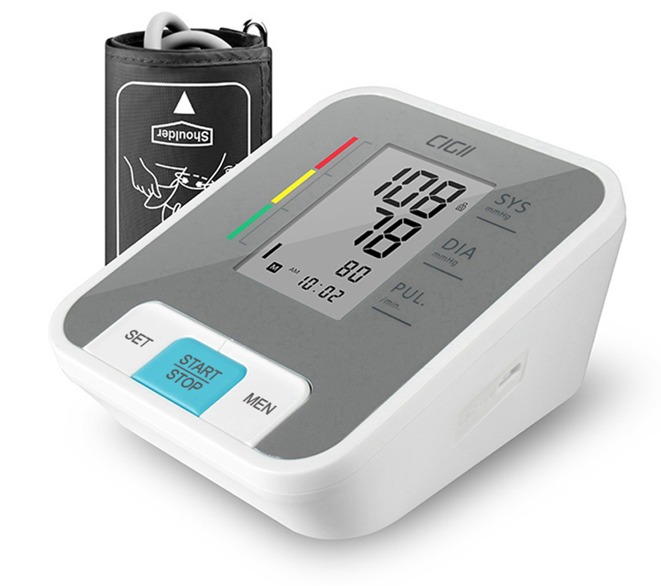 Cigii Home health care Pulse measurement tool Portable LCD digital Upper Arm Blood Pressure Monitor 1 Pcs Tonometer