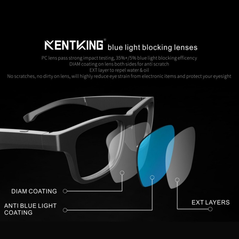High End Smart Glasses Intelligent Anti Blue-ray Wireless Bluetooth Hands-Free Calling Music Audio Open Ear Sunglasses